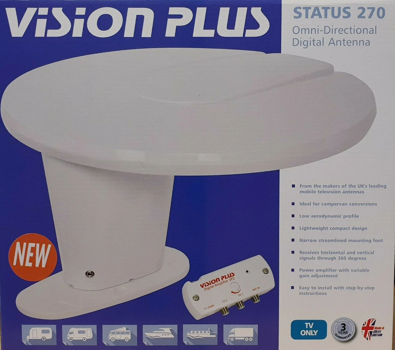 Vision Plus Status 270 Campervan Caravan TV Aerial - Image 2