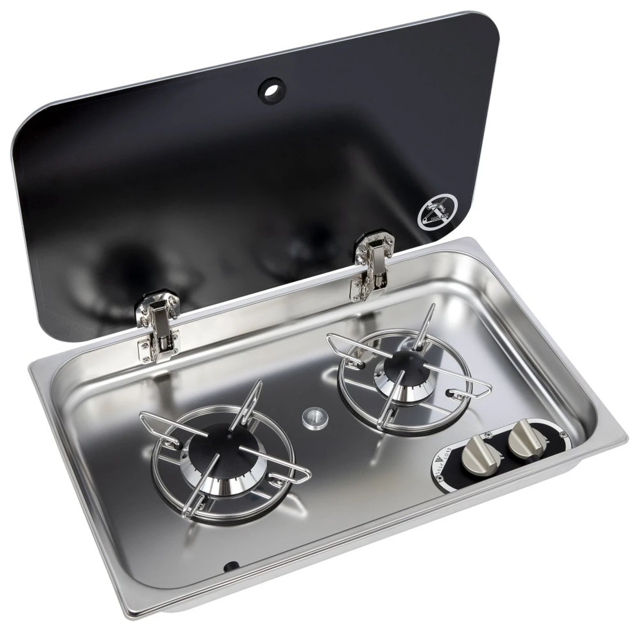 Navy Load Built In Stainless Steel Double Burner Hob With Glass Lid NL.21002