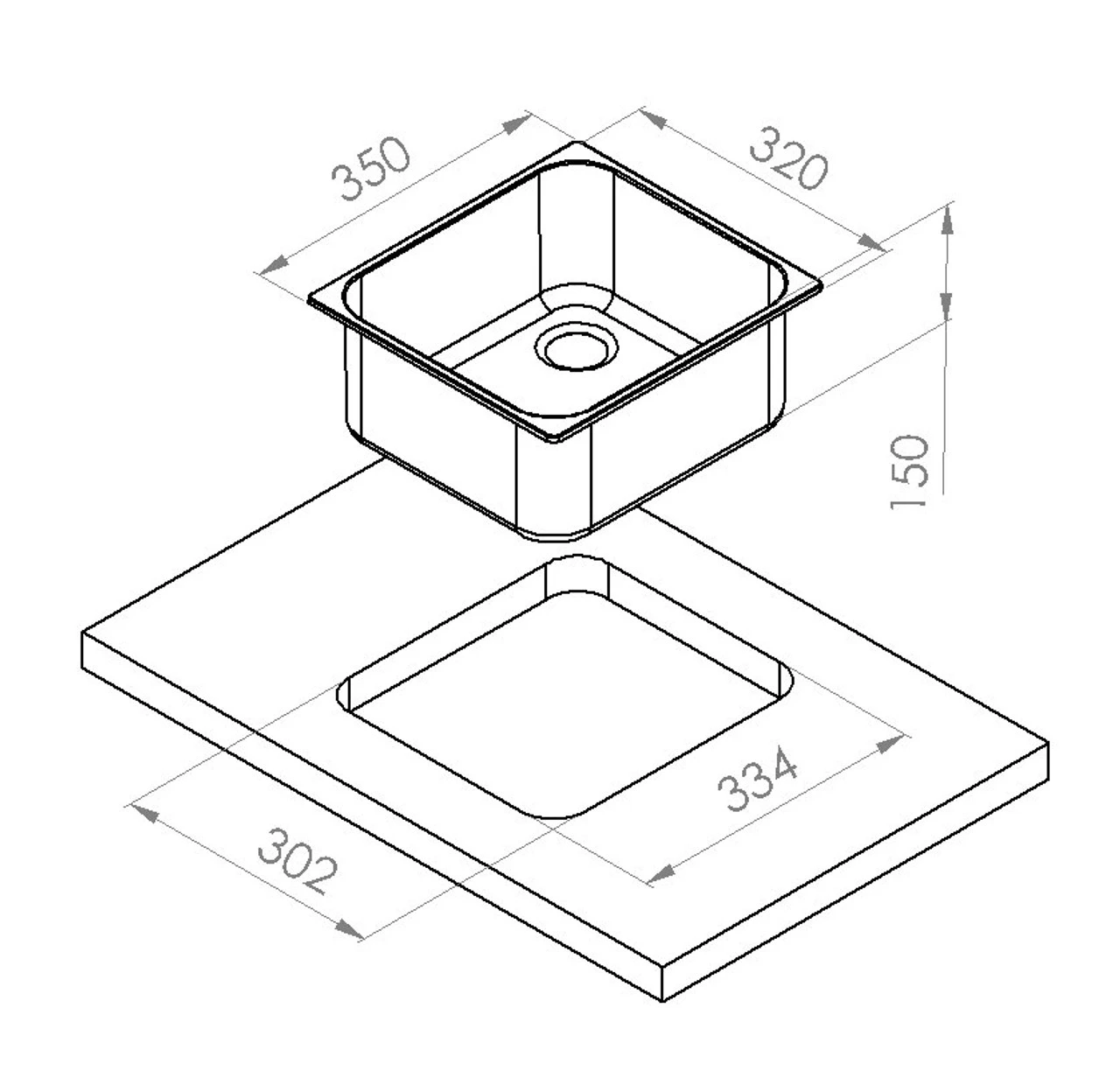 Navy Load Stainless Steel Rectangular 350x320 Sink NL.30010 - Image 2