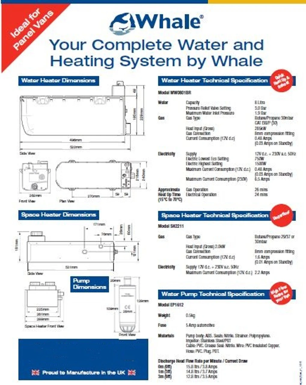 Whale Expanse Balanced Flue Gas Water Heater For Motorhomes - Image 6