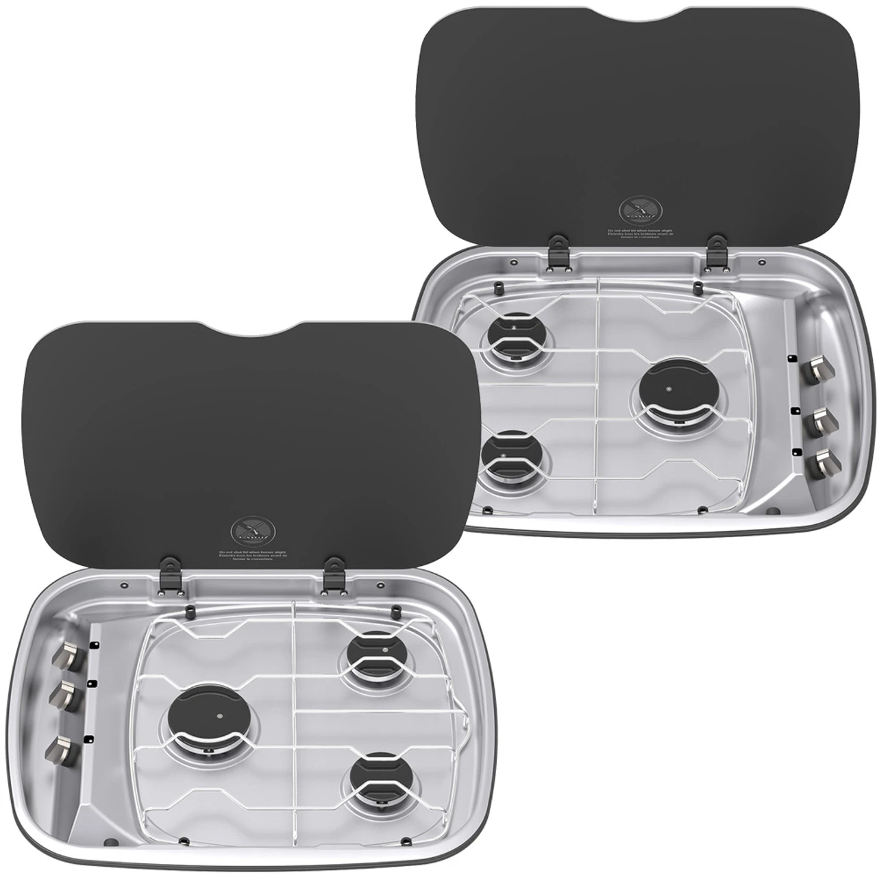 Thetford Spinflo Argent Caravan 3 Burner Hob With Glass Lid