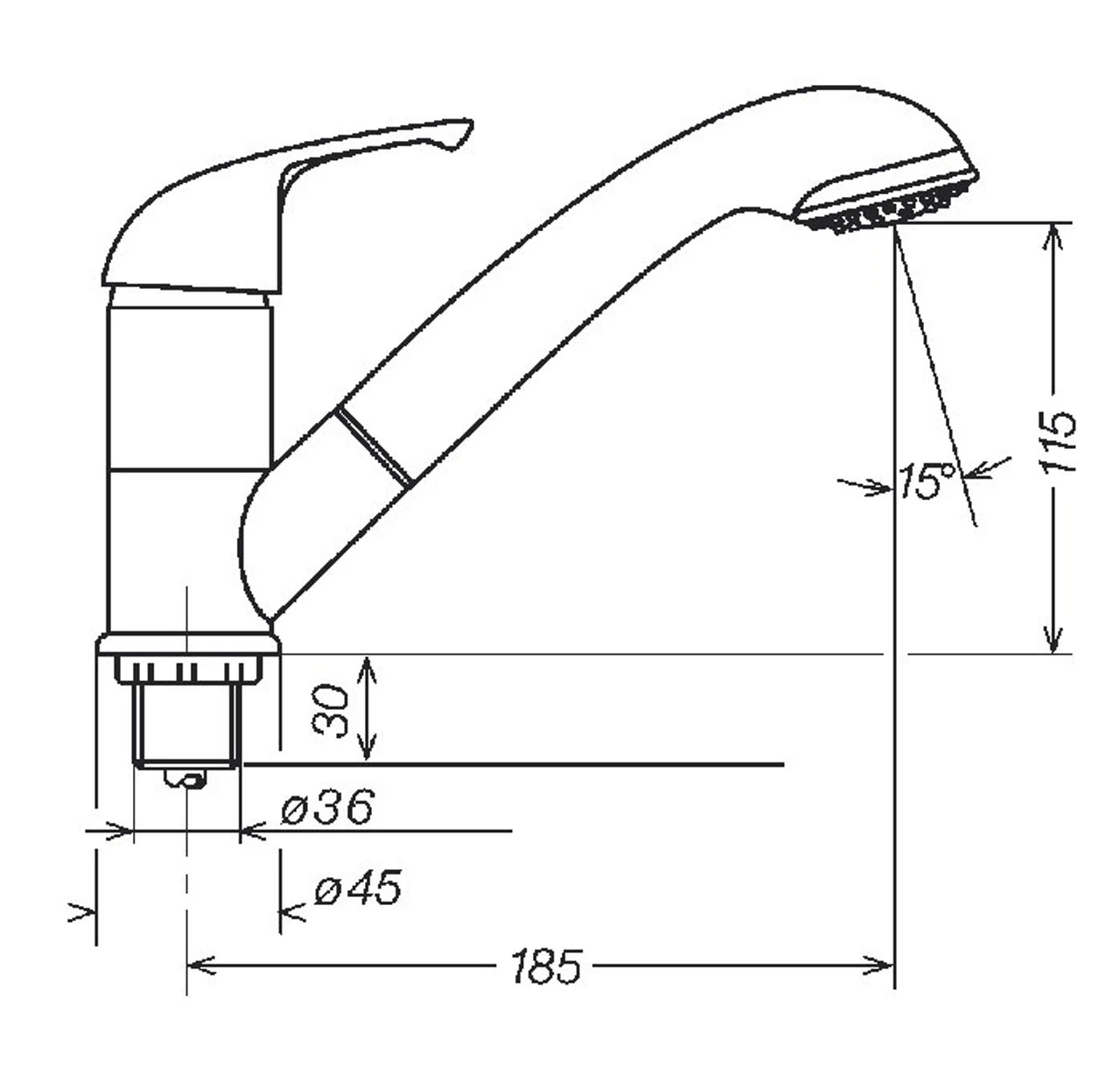 Reich Kama Chrome Shower Tap With Combi Julia Head - Image 3