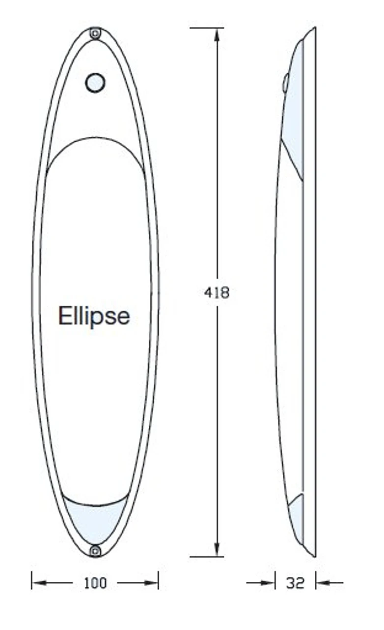 Lumo LED42 Satin Ellipse Oval 12v LED Caravan Light - Image 2