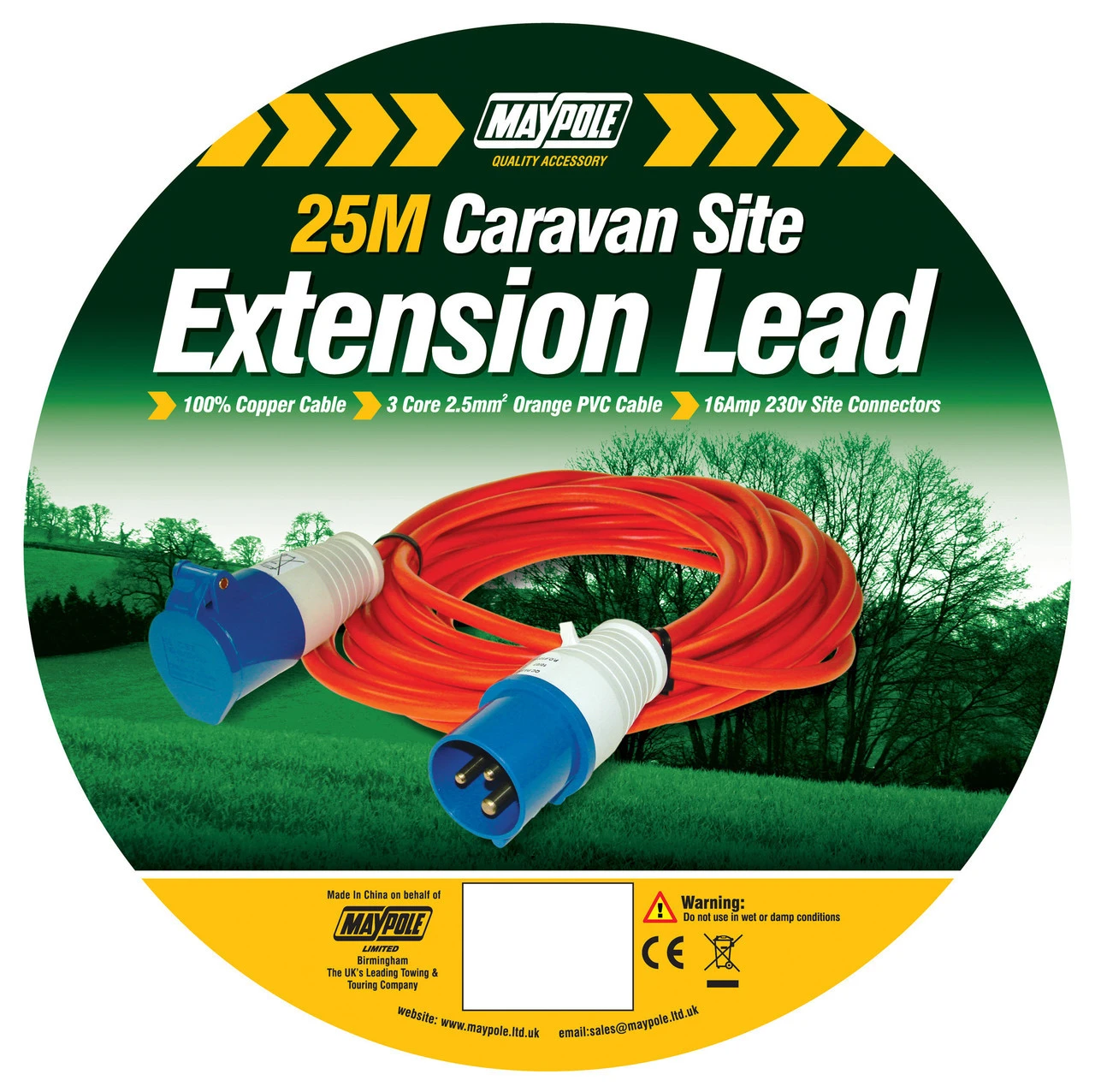Maypole Camping And Caravan Site Mains Extension Hook Up Leads - Image 3